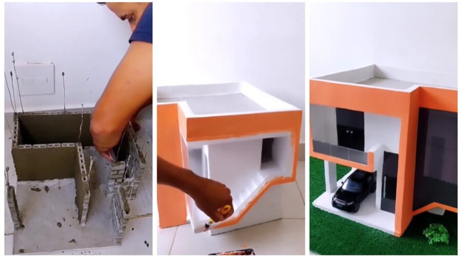 Pedreiro viraliza com produção de casas em miniatura e fatura de R$ 500 a R$ 5 mil com cada venda