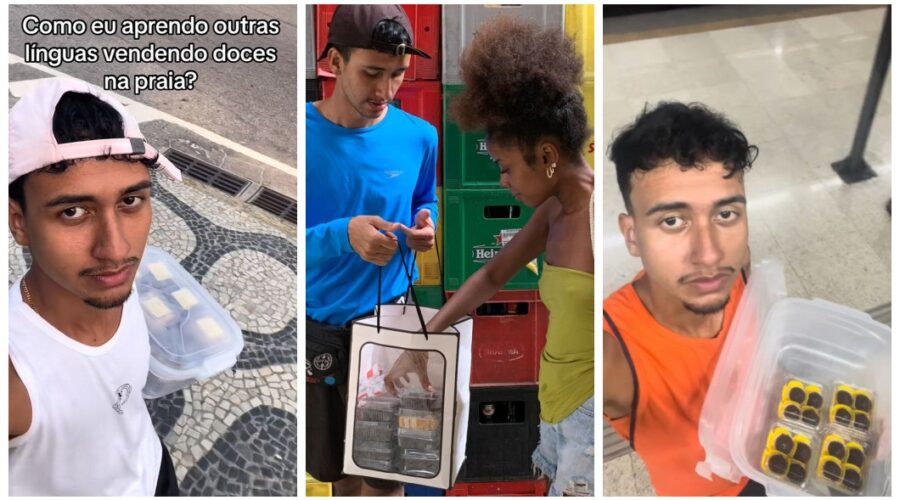 Do inglês ao alemão: confeiteiro viraliza após vender doces na praia em diversos idiomas