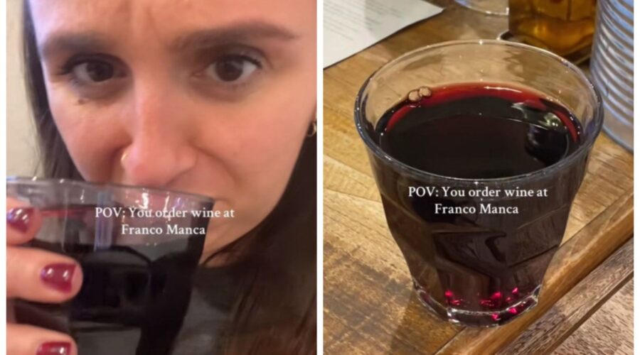 Cliente gera debate na internet ao criticar restaurante por servir vinho em copo de água