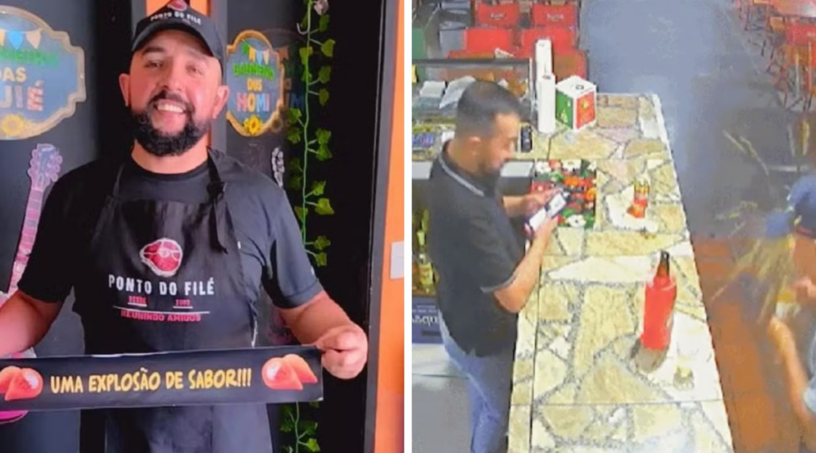 Dono de bar onde coxinha explodiu  transforma viral em slogan: ‘Uma explosão de sabor’