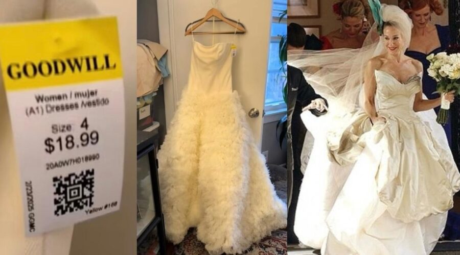 Vestido de noiva igual ao de ‘Sex and The City’ é achado em brechó por R$ 110 e viraliza
