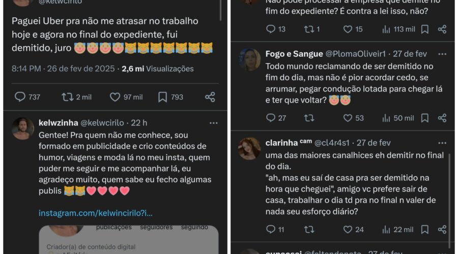 Funcionário é demitido ao final do expediente de trabalho e situação viraliza: ‘Sem reação’