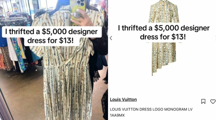 Mulher paga R$ 75 por vestido de R$ 31 mil da Louis Vuitton em brechó e choca internet