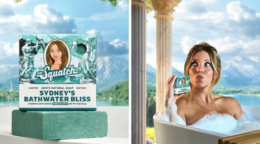 Sydney Sweeney, atriz de ‘Euphoria’, lança sabonete feito com água do próprio banho