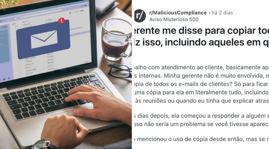 Gerente pede para ser copiada em e-mails, mas estratégia dá errado: ‘Vamos resolver offline’