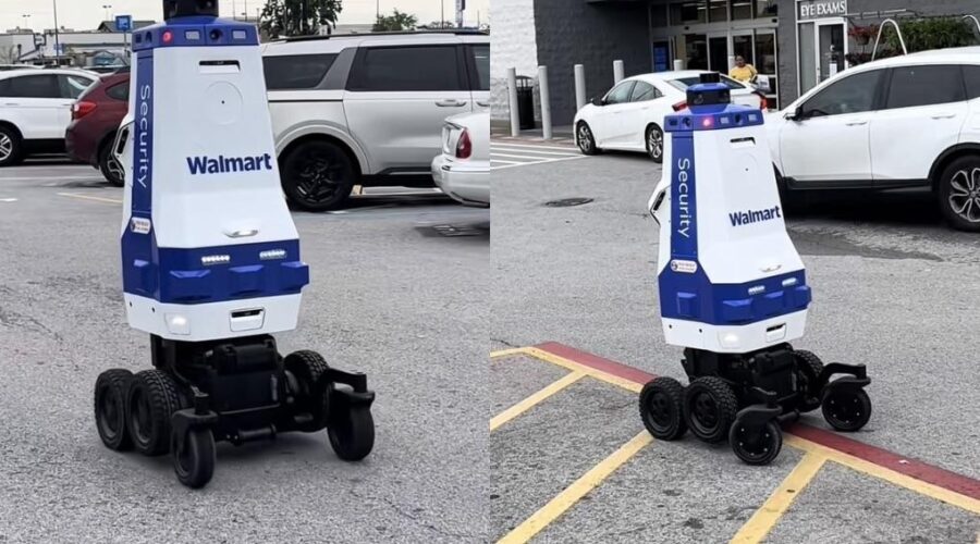 Vídeo que mostra robô fazendo segurança em estacionamento de supermercado divide opiniões