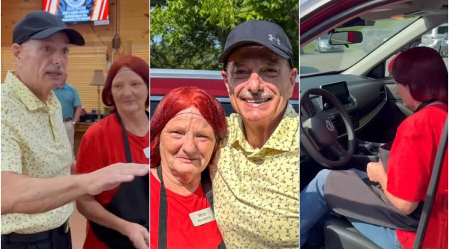 Funcionária ganha carro novo ao completar dez anos de trabalho em restaurante, e reação viraliza